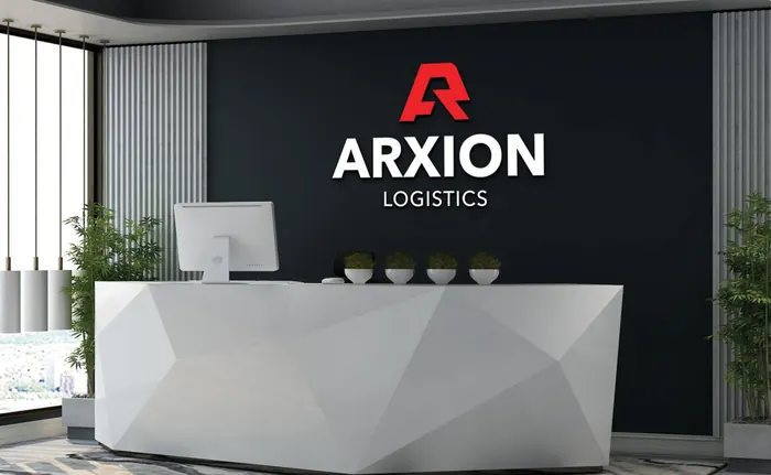 Arxion reception wall signage